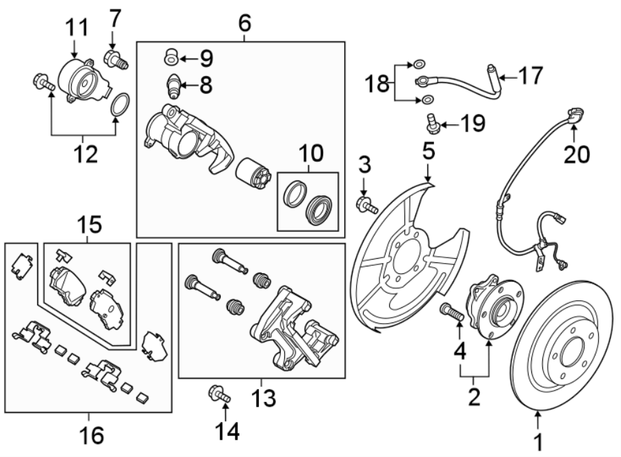 Diagram Rear suspension. Brake components. for your 2021 Mazda CX-5  Carbon Edition Turbo Sport Utility 