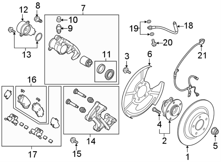 Diagram REAR SUSPENSION. BRAKE COMPONENTS. for your 2023 Mazda CX-5  2.5 Turbo Signature Sport Utility 