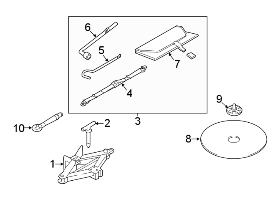 Diagram REAR BODY & FLOOR. JACK & COMPONENTS. for your 2012 Mazda MX-5 Miata  Sport Convertible 