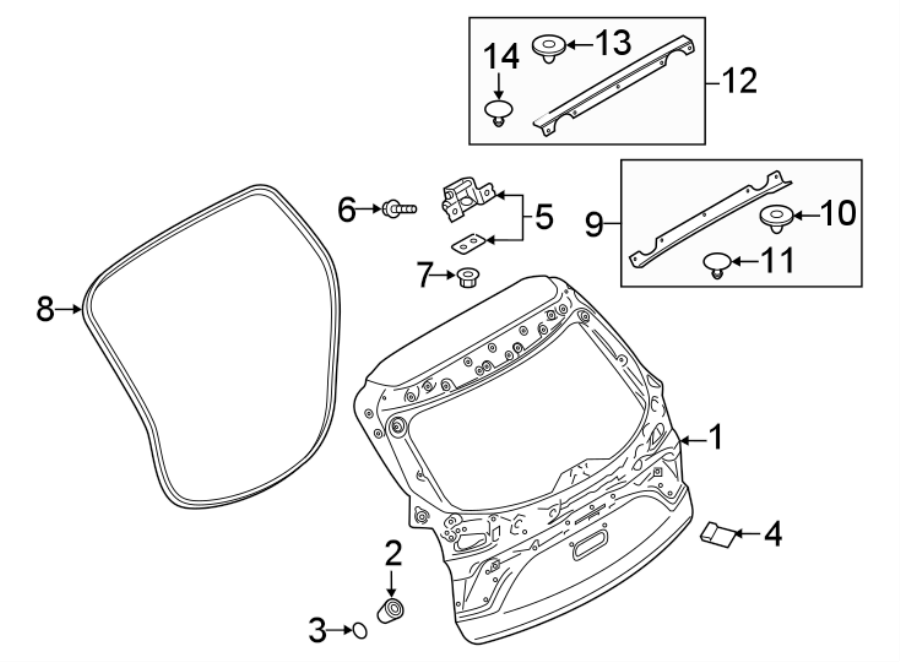 Diagram LIFT GATE. GATE & HARDWARE. for your 2015 Mazda MX-5 Miata   