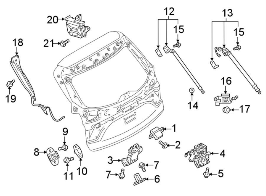 Diagram LIFT GATE. LOCK & HARDWARE. for your Mazda