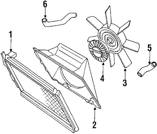 Diagram RADIATOR. for your 1995 Mazda Protege  DX Sedan 