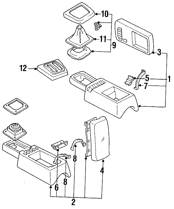 Diagram CONSOLE. CENTER. for your 1988 Mazda RX-7  GXL 2+2 Coupe 