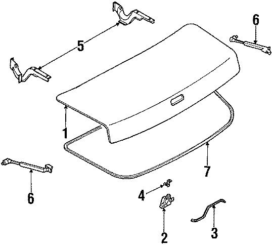 Diagram TRUNK LID. LID & COMPONENTS. for your 2015 Mazda 5   