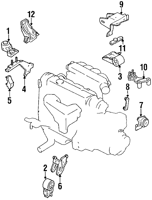 Diagram ENGINE / TRANSAXLE. ENGINE & TRANS MOUNTING. for your 2009 Mazda CX-7   