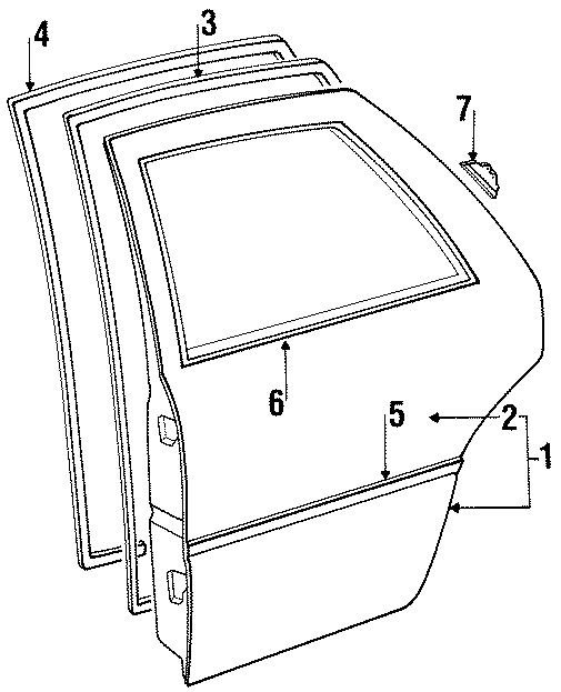 Diagram REAR DOOR. DOOR & COMPONENTS. for your 2020 Mazda MX-5 Miata   