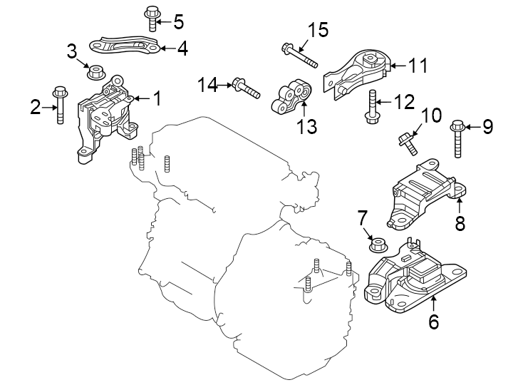 Diagram Engine / transaxle. Engine & TRANS mounting. for your 2009 Mazda CX-7   