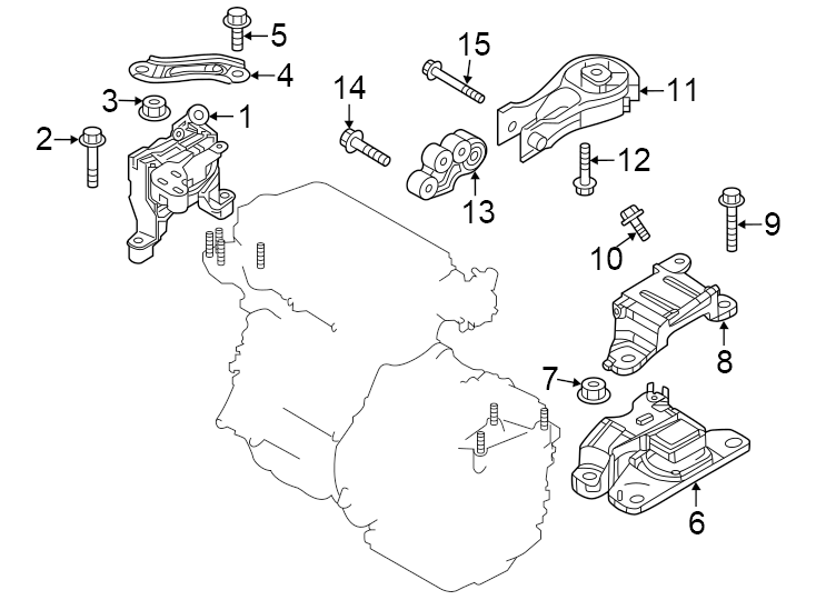 Diagram Engine / transaxle. Engine & TRANS mounting. for your 2021 Mazda CX-5  Carbon Edition Sport Utility 