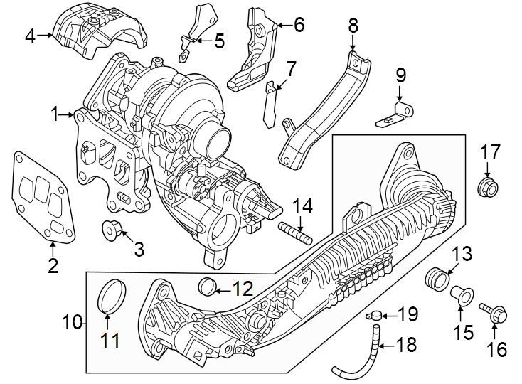 Diagram Engine / transaxle. Turbocharger. for your 2019 Mazda CX-5  Signature Sport Utility 