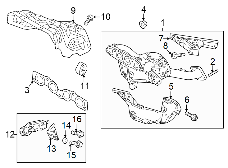 Diagram Exhaust system. Manifold. for your 1993 Mazda Navajo   