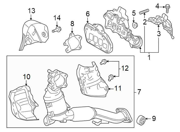 Diagram Exhaust system. Manifold. for your 2009 Mazda CX-7  Touring Sport Utility 