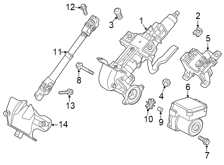 Diagram Steering column assembly. for your 2023 Mazda CX-50   
