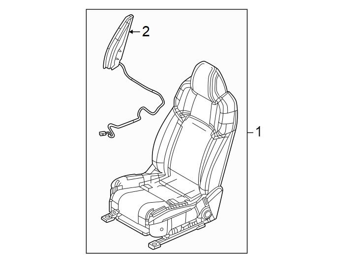 Diagram Seats & tracks. Passenger seat components. for your Mazda