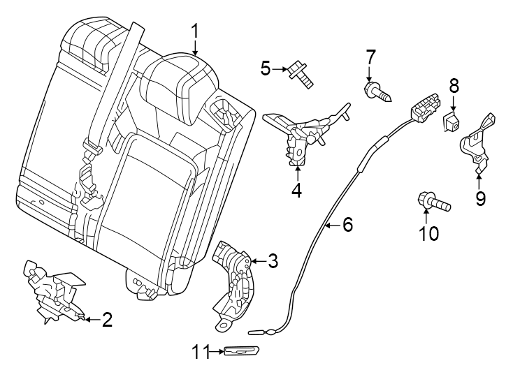 Diagram Seats & tracks. Rear seat. for your Mazda