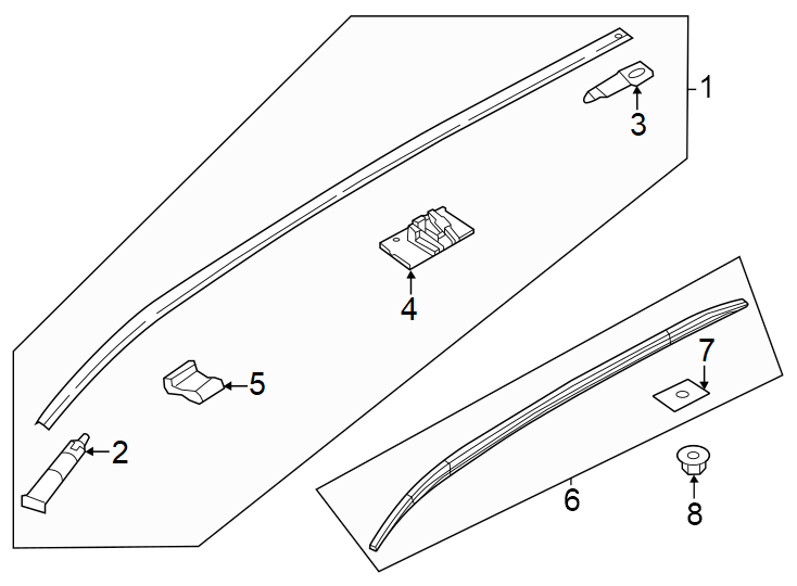 Diagram Exterior trim. for your 2022 Mazda 3   