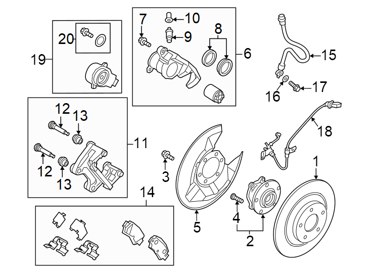 Diagram Rear suspension. Brake components. for your 2017 Mazda CX-5  Grand Touring Sport Utility 