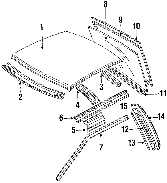 Diagram ROOF & BACK GLASS. for your Mazda