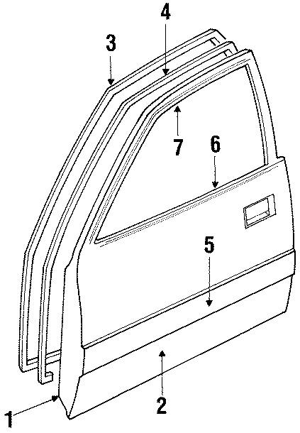 Diagram DOOR & COMPONENTS. for your 1990 Mazda MX-6   