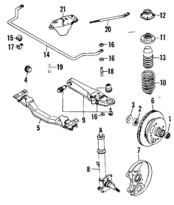 Diagram WHEELS & FRONT SUSPENSION. for your Mazda