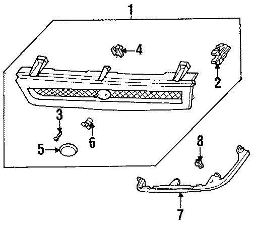 Diagram GRILLE & COMPONENTS. for your 2015 Mazda MX-5 Miata  Grand Touring Convertible 