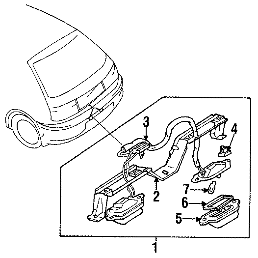 Diagram REAR LAMPS. LICENSE LAMPS. for your 2022 Mazda MX-30 EV   