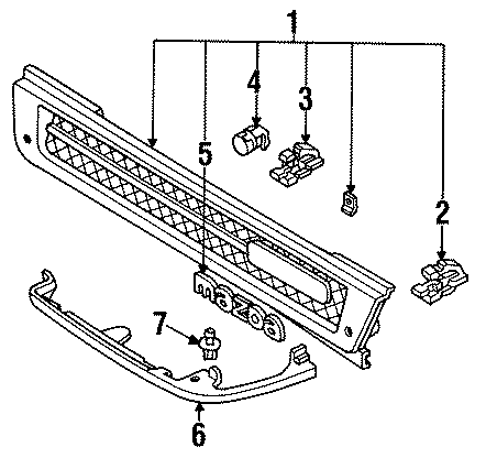 Diagram GRILLE & COMPONENTS. for your 2012 Mazda MX-5 Miata   