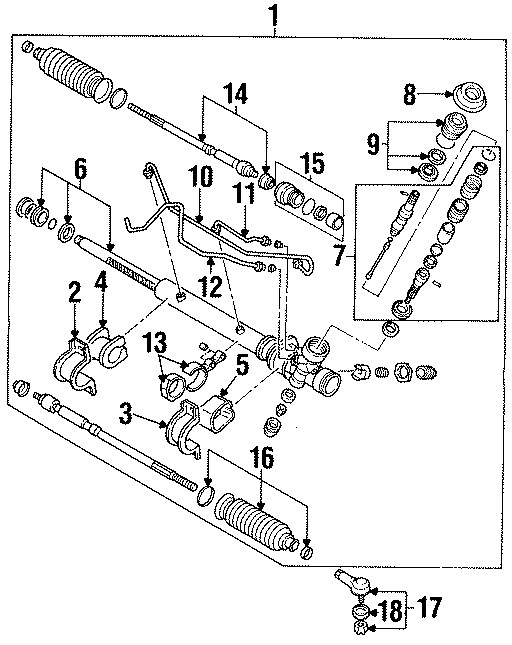 Diagram STEERING GEAR & LINKAGE. for your 2021 Mazda CX-5 2.5L SKYACTIV A/T AWD Sport Sport Utility 