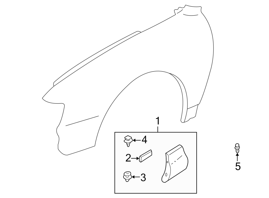 Diagram FENDER. EXTERIOR TRIM. for your Mazda