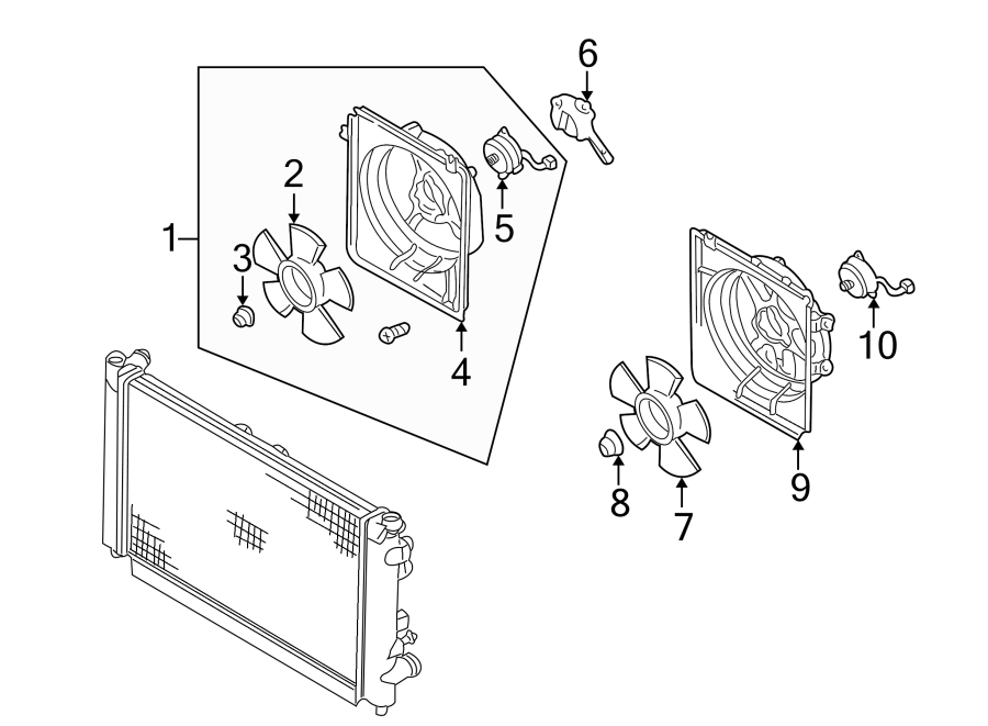 Diagram COOLING FAN. for your 1999 Mazda 626   