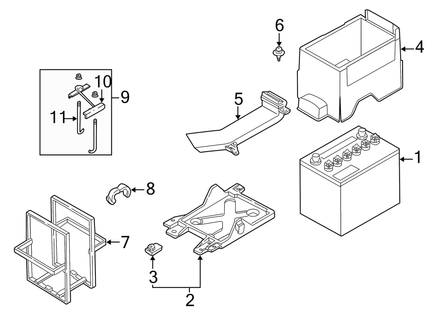 Diagram BATTERY. for your Mazda