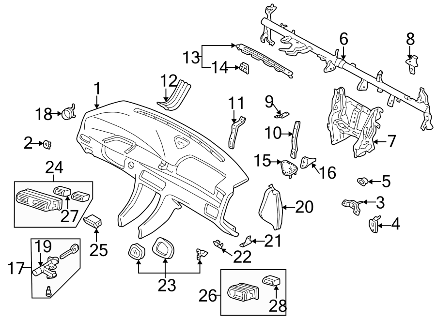 Diagram INSTRUMENT PANEL. for your 2018 Mazda CX-5  Touring Sport Utility 