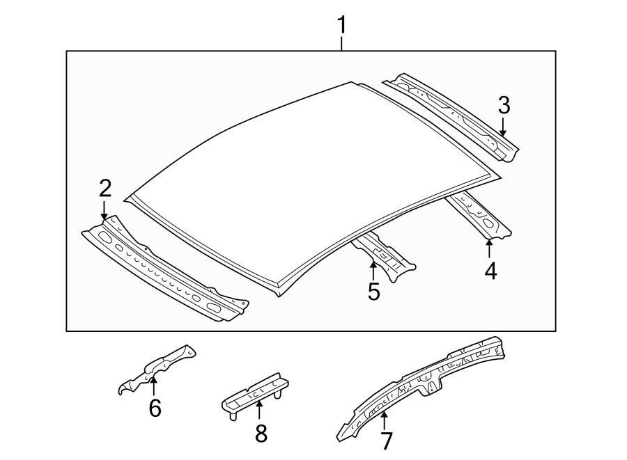 Diagram ROOF & COMPONENTS. for your 2021 Mazda CX-3   