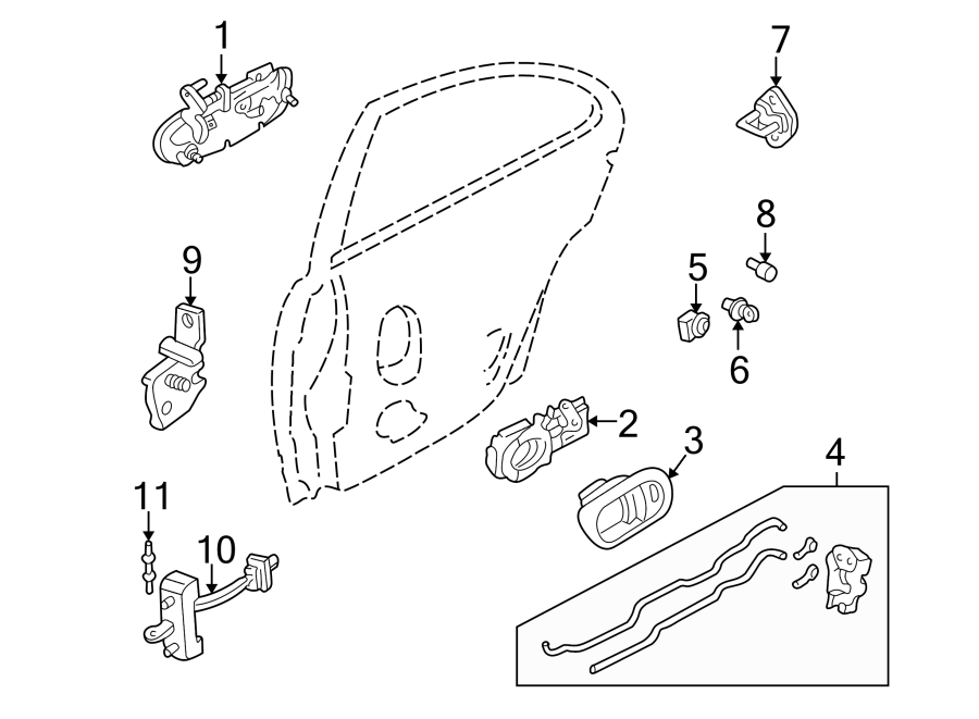 Diagram REAR DOOR. LOCK & HARDWARE. for your 1991 Mazda 626   