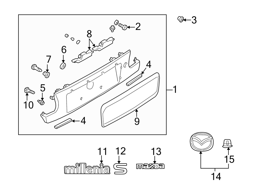 Diagram TRUNK LID. EXTERIOR TRIM. for your 2022 Mazda CX-5   