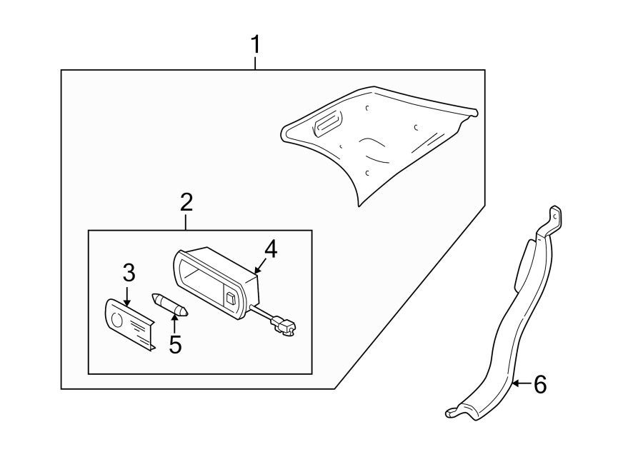 Diagram QUARTER PANEL. INTERIOR TRIM. for your 2001 Mazda Tribute  LX Sport Utility 