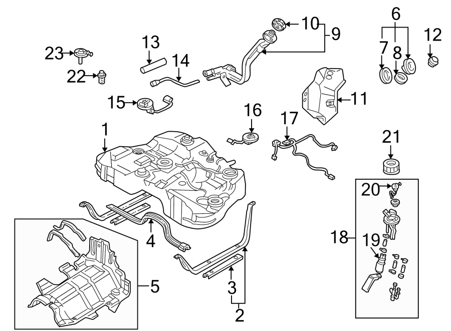 Diagram FUEL SYSTEM COMPONENTS. for your 2017 Mazda CX-5  Touring Sport Utility 