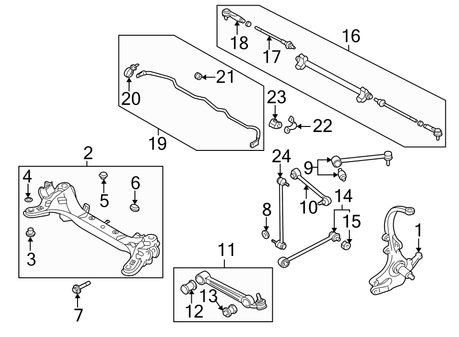 Diagram REAR SUSPENSION. SUSPENSION COMPONENTS. for your 2023 Mazda CX-5   