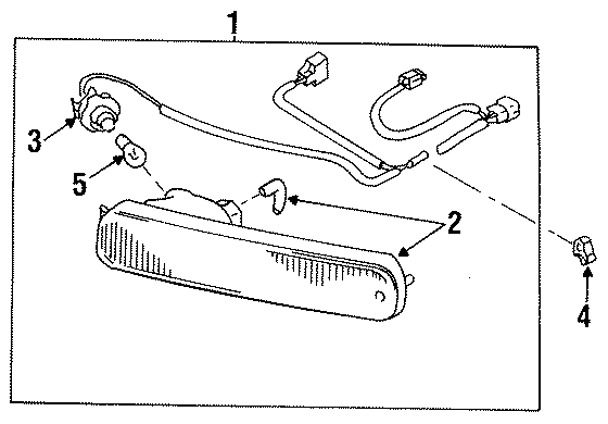 Diagram FRONT LAMPS. SIGNAL LAMPS. for your 1995 Mazda Protege   