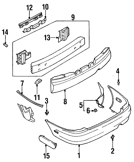 Diagram REAR BUMPER. BUMPER & COMPONENTS. for your 2020 Mazda MX-5 Miata  Sport Convertible 