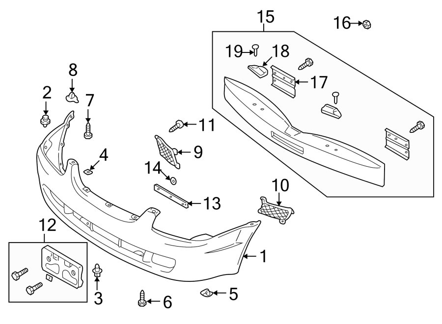 Diagram FRONT BUMPER. BUMPER & COMPONENTS. for your 2018 Mazda CX-5 2.5L SKYACTIV A/T AWD Grand Touring Sport Utility 