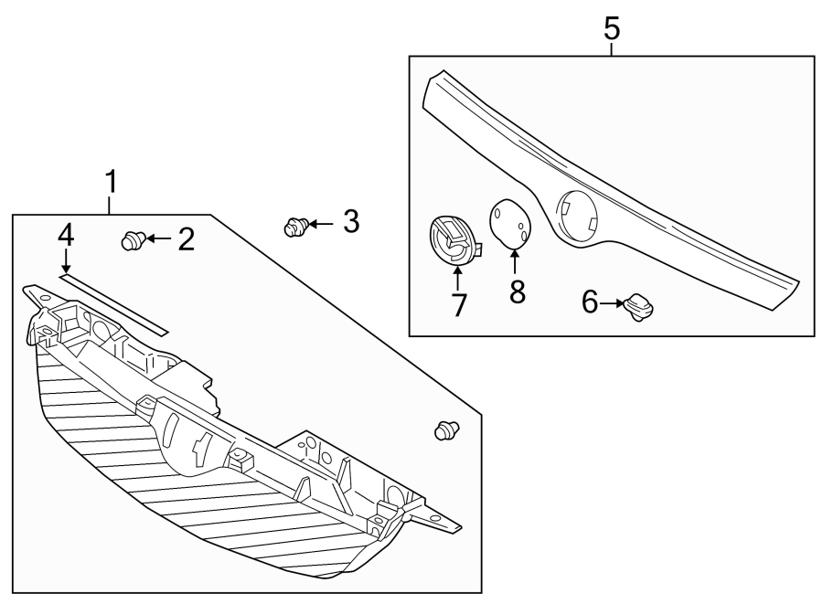 Diagram GRILLE & COMPONENTS. for your 2013 Mazda MX-5 Miata   