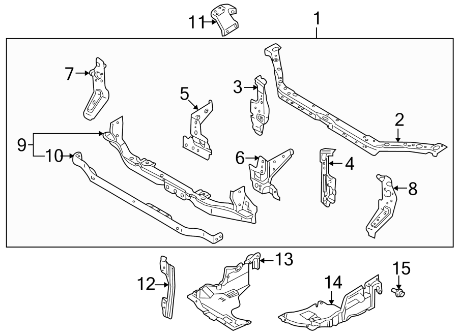 Diagram RADIATOR SUPPORT. for your 2010 Mazda Tribute   