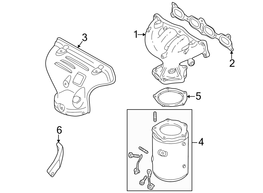 Diagram EXHAUST SYSTEM. MANIFOLD. for your 1993 Mazda Navajo   