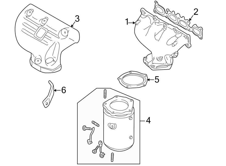 Diagram EXHAUST SYSTEM. MANIFOLD. for your Mazda