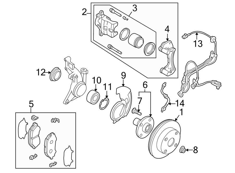 Diagram FRONT SUSPENSION. BRAKE COMPONENTS. for your 2018 Mazda CX-5  Grand Touring Sport Utility 