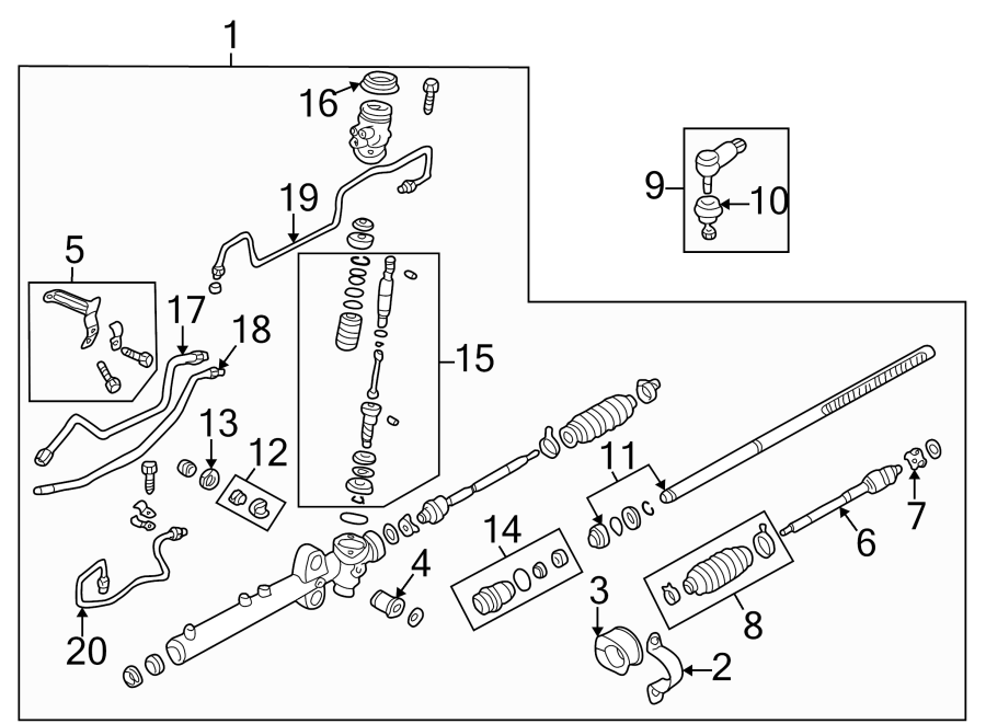 Diagram STEERING GEAR & LINKAGE. for your 2021 Mazda CX-5 2.5L SKYACTIV A/T AWD Sport Sport Utility 