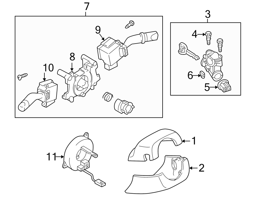 Diagram STEERING COLUMN. SHROUD. SWITCHES & LEVERS. for your 2021 Mazda MX-5 Miata  Club Convertible 