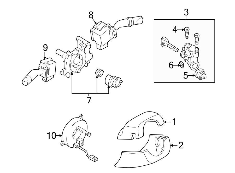 Diagram STEERING COLUMN. SHROUD. SWITCHES & LEVERS. for your 2021 Mazda MX-5 Miata  Club Convertible 