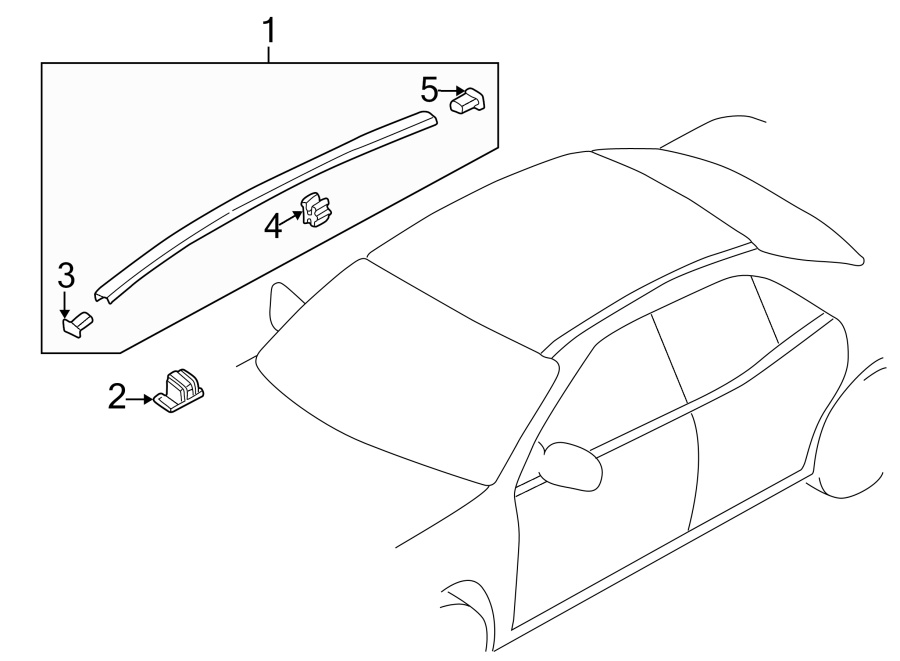 Diagram EXTERIOR TRIM. for your 2013 Mazda 3   