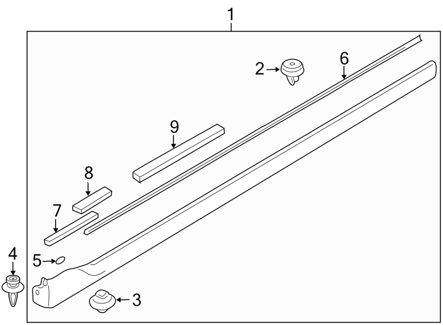 Diagram PILLARS. ROCKER & FLOOR. EXTERIOR TRIM. for your 2006 Mazda MX-5 Miata  Grand Touring Convertible 